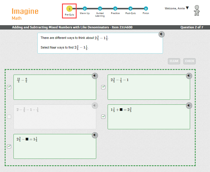 Lesson components in Imagine Math 3+ – Imagine Learning Help Center