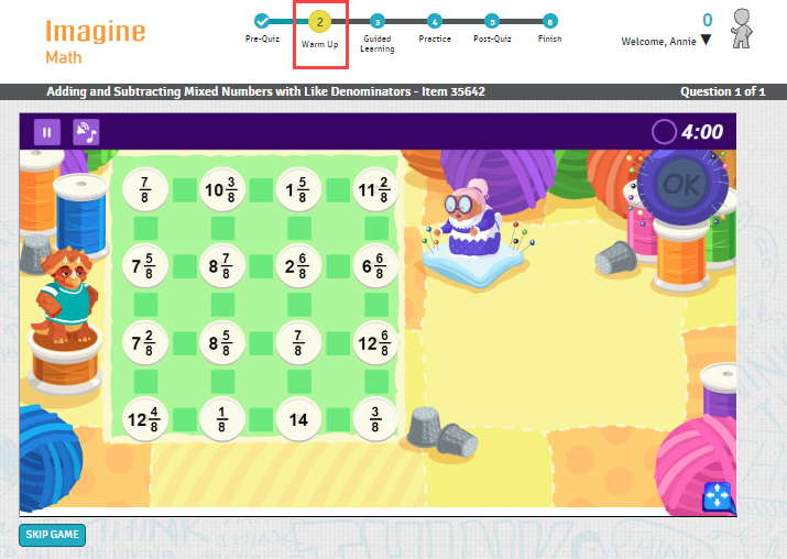 Lesson components in Imagine Math 3+ – Imagine Learning Help Center