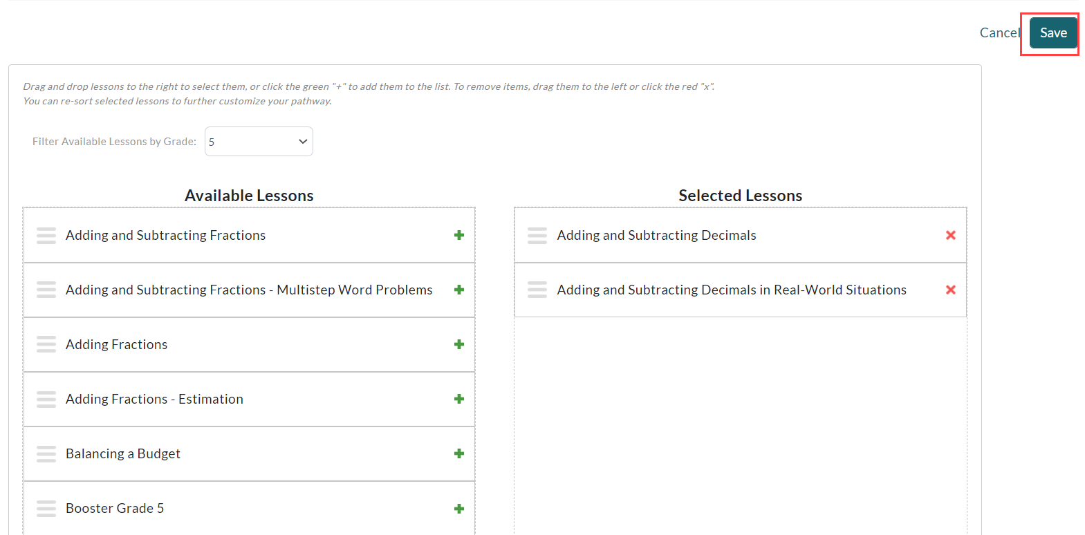 Creating a custom pathway in Imagine Math 3+ – Imagine Learning Help Center